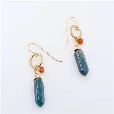 Gold Filled Drop Earrings- Apatite
