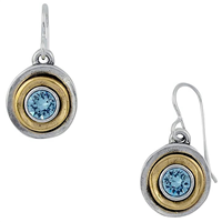 Antique Silver â€œKiddie Rideâ€ Earrings- Aquamarine