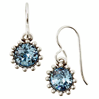 Antique Silver â€œCupcakeâ€ Earrings- Aquamarine