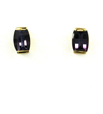 14k Gold Post Earrings- Lab-Created Alexandrite