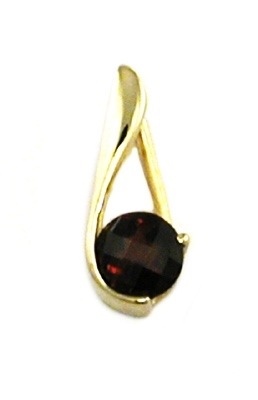 14k Gold Pendant/Slide- Garnet