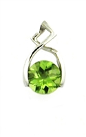 14k White Gold Pendant/Slide- Peridot