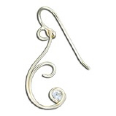 Filigree CZ Dangle Earring- Gold Filled