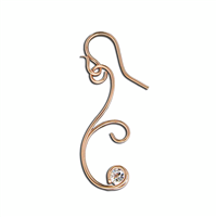 Filigree CZ Dangle Earring- Rose Gold Filled