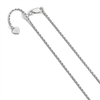 Sterling Silver Adjustable Rope Chain