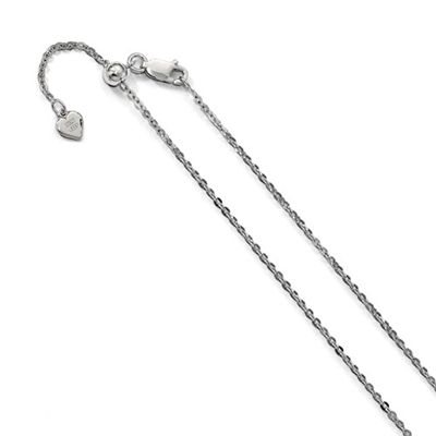 Sterling Silver Adjustable Cable Chain