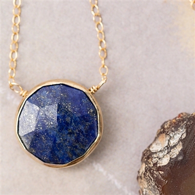 Lapis Simple Necklace-Gold Filled