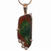 14k Pendant- Ammolite & Diamond