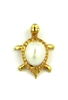14K Gold Charm-Turtle with Freshwater Pearl