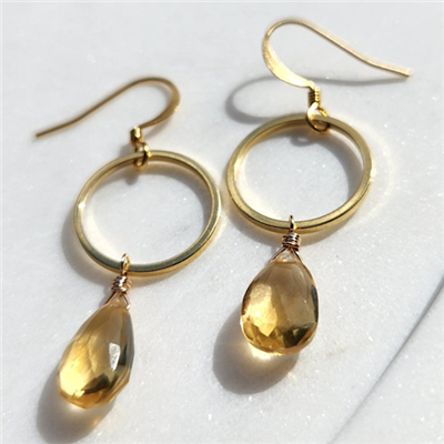 Gold Filled Earrings- Citrine