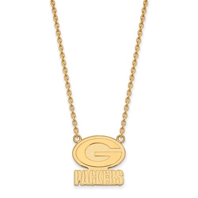 Green Bay Packers Necklace-Large- Gold Plated