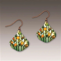 Stained Glass Ginkgo Earrings
