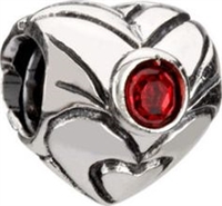 1/2 price- Chamilia Bead -January Birthstone Heart-Retired