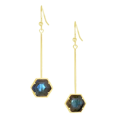 Labradorite â€œPendulumâ€ Earrings- Gold Filled