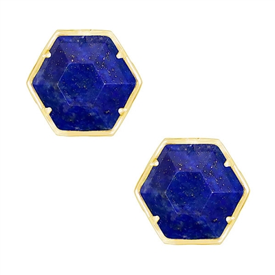Lapis Post Earrings- Gold Filled