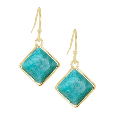 Amazonite Drop Earrings- Gold Filled