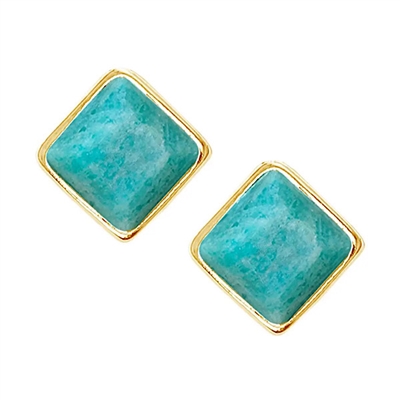 Amazonite Post Earrings- Gold Filled