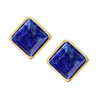Lapis Post Earrings- Gold Filled