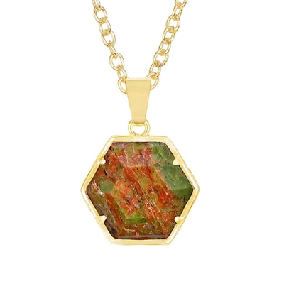 Unakite Pendant- Gold Filled
