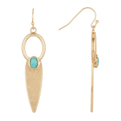 Amazonite Geometric Drop Earrings- Gold Filled