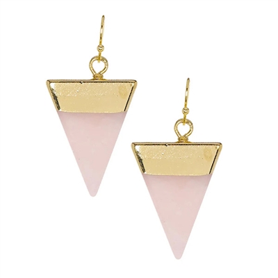 Rose Quartz Drop Earrings- Gold Filled