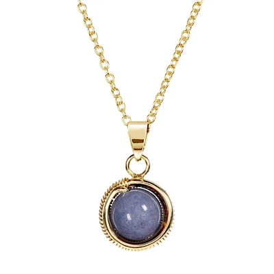 Lapis â€œPlanetâ€ Pendant-Gold Filled