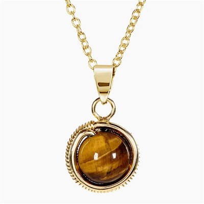 Tiger Eye â€œPlanetâ€ Pendant-Gold Filled