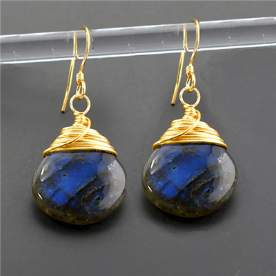 Gold Filled Labradorite Earrings- Seraphina