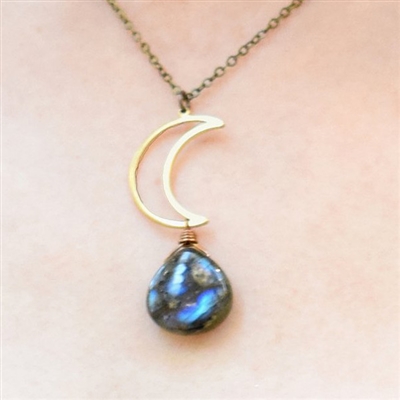 Labradorite Crescent Moon Necklace