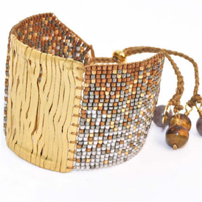 â€œGold Laceâ€Beaded Bracelet