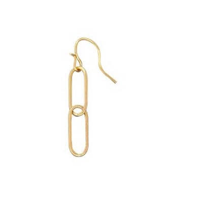 Paperclip Link Earring -Gold Filled