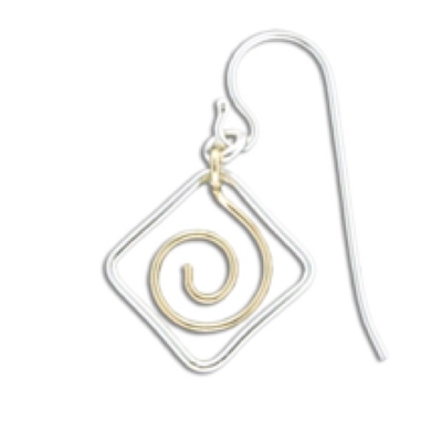 Sterling Silver & Gold Filled "Zoru Squared" Earrings