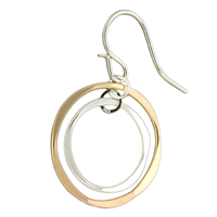 Encircled Link Drop Earrings- Sterling Silver & Gold Filled