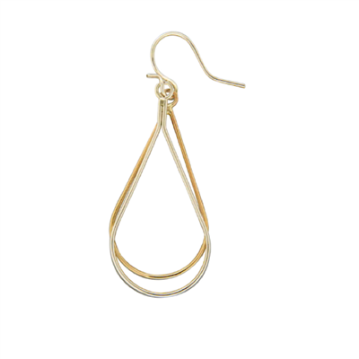 Double Teardrop Link Earring - Mixed Metals
