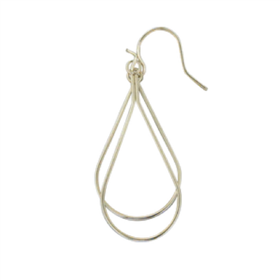 Double Teardrop Link Earring - Sterling Silver