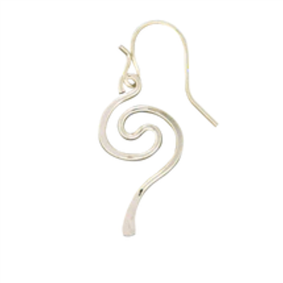 Hammered Swirly Dangle Earring-Sterling Silver