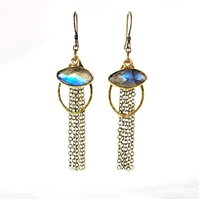 Labradorite Fringed  Earrings