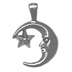 Sterling Silver Charm-Moon & Star