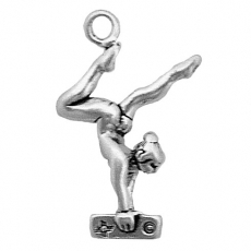 Sterling Silver Charm-Gymnast-Balance Beam