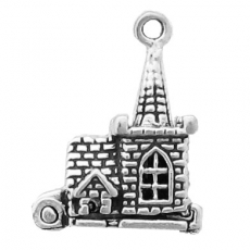 Sterling Silver Charm-Church with Couple Inside