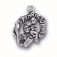 Sterling Silver Charm-St. Christopher Medal