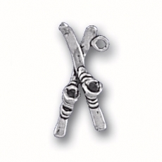 Sterling Silver Charm-Skis with Boots