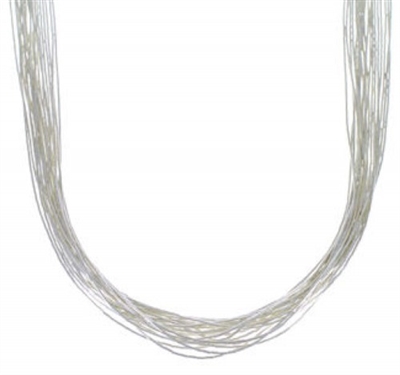 24" Liquid Silver Necklace-20 Strands