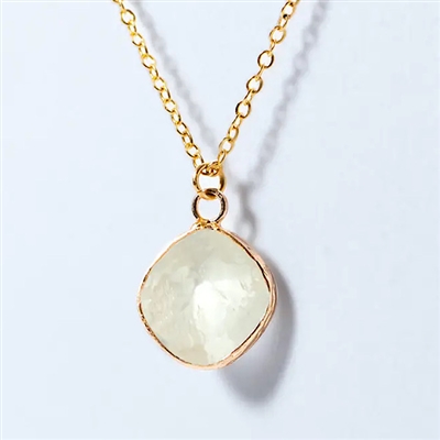 Gold Filled Pendant-â€œNovaâ€- White Quartz