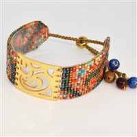 â€œPaisleyâ€ Beaded Bracelet -Medium-Gold Plated