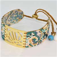 â€œSea Dreamsâ€ Beaded Bracelet -Medium-Gold Plated