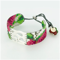 â€œSummer Dropsâ€ Beaded Bracelet -Medium-Silver Plated