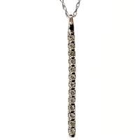 White Gold Diamond Stick Pendant