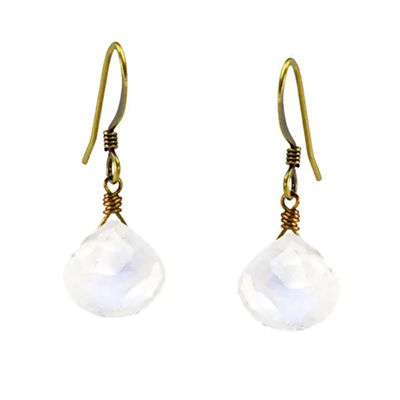 Rainbow Moonstone Briolette Earrings