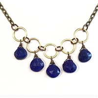 Lapis 5 Circle Necklace